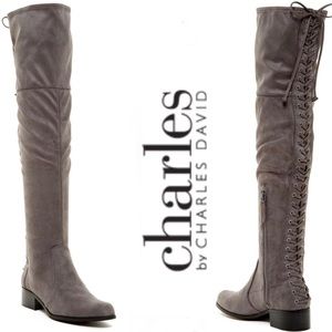 studded knee high stretch boot charles by charles david